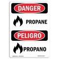 Signmission Safety Sign, OSHA Danger, 24" Height, Propane, Bilingual Spanish OS-DS-D-1824-VS-1537